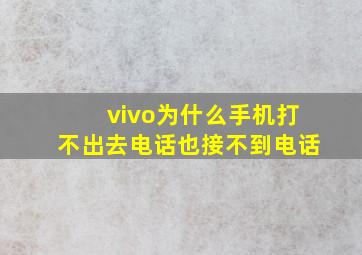 vivo为什么手机打不出去电话也接不到电话