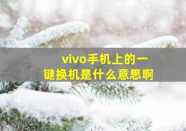 vivo手机上的一键换机是什么意思啊