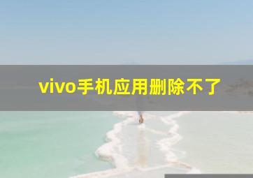 vivo手机应用删除不了