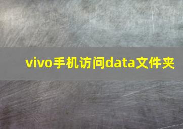 vivo手机访问data文件夹