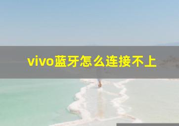 vivo蓝牙怎么连接不上