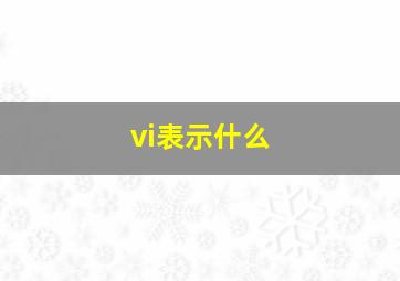 vi表示什么