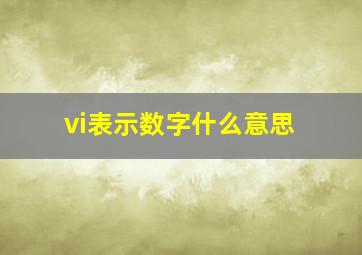 vi表示数字什么意思