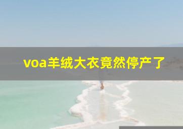 voa羊绒大衣竟然停产了