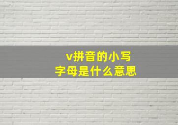 v拼音的小写字母是什么意思