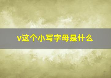 v这个小写字母是什么