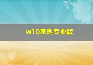 w10密匙专业版