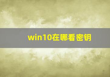 win10在哪看密钥