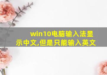 win10电脑输入法显示中文,但是只能输入英文