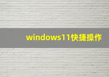 windows11快捷操作