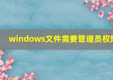 windows文件需要管理员权限