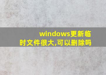 windows更新临时文件很大,可以删除吗