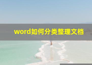 word如何分类整理文档