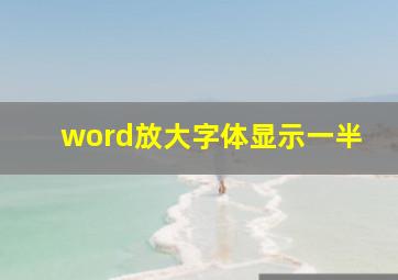 word放大字体显示一半