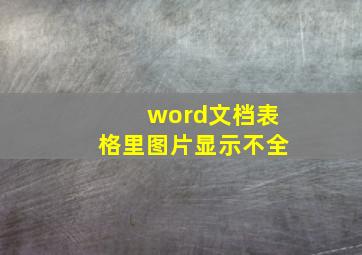 word文档表格里图片显示不全