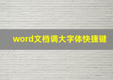 word文档调大字体快捷键