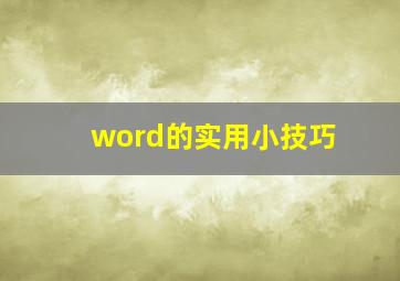 word的实用小技巧