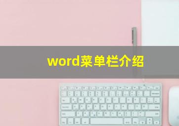 word菜单栏介绍