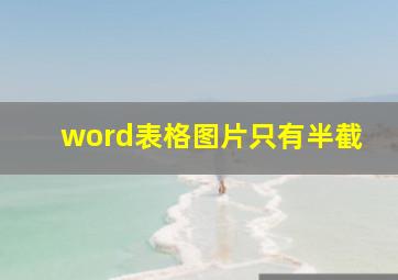 word表格图片只有半截