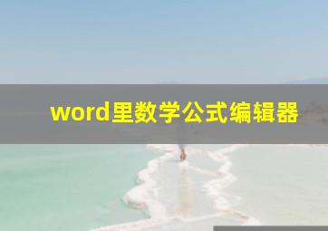 word里数学公式编辑器