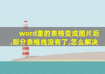 word里的表格变成图片后,部分表格线没有了,怎么解决