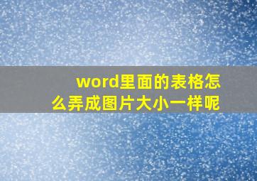 word里面的表格怎么弄成图片大小一样呢