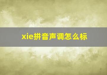 xie拼音声调怎么标