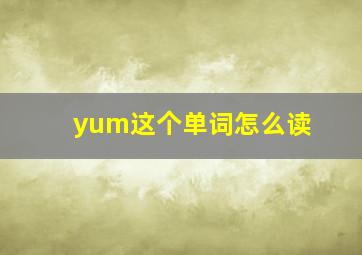 yum这个单词怎么读