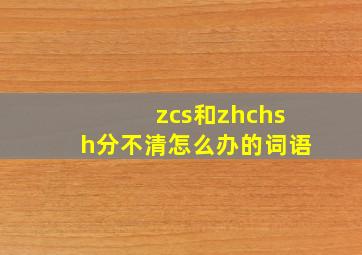 zcs和zhchsh分不清怎么办的词语