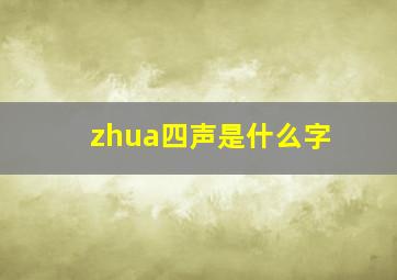 zhua四声是什么字