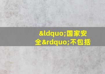 “国家安全”不包括