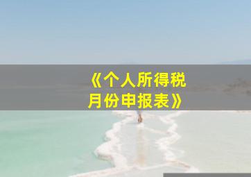 《个人所得税月份申报表》