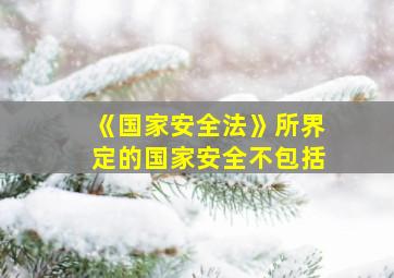 《国家安全法》所界定的国家安全不包括