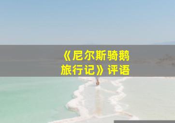 《尼尔斯骑鹅旅行记》评语