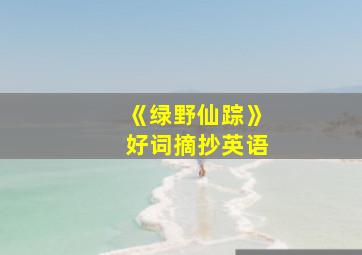 《绿野仙踪》好词摘抄英语