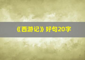 《西游记》好句20字