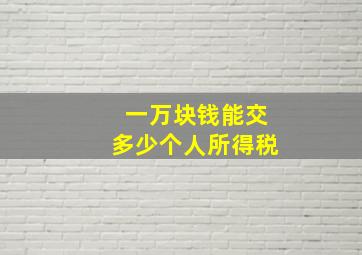 一万块钱能交多少个人所得税