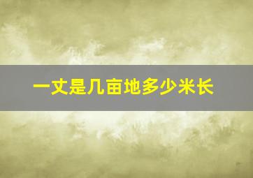 一丈是几亩地多少米长