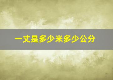 一丈是多少米多少公分