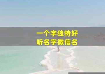 一个字独特好听名字微信名