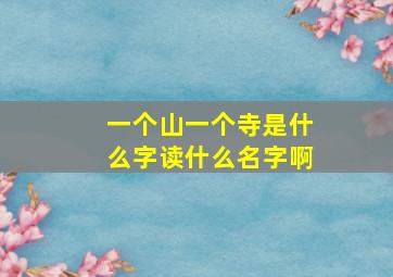 一个山一个寺是什么字读什么名字啊