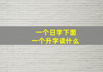 一个日字下面一个升字读什么