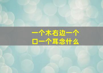 一个木右边一个口一个耳念什么