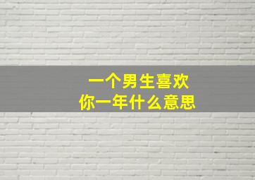 一个男生喜欢你一年什么意思