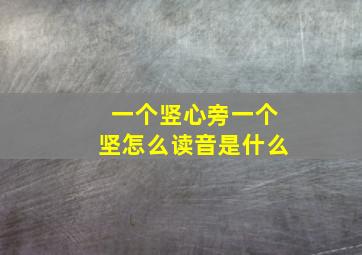 一个竖心旁一个坚怎么读音是什么