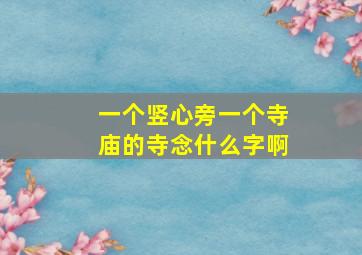 一个竖心旁一个寺庙的寺念什么字啊