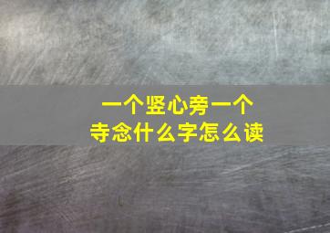 一个竖心旁一个寺念什么字怎么读