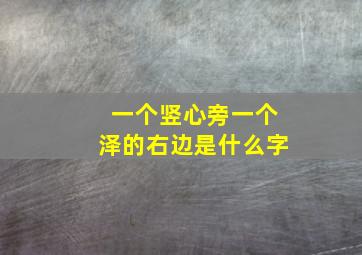 一个竖心旁一个泽的右边是什么字