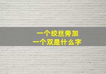 一个绞丝旁加一个双是什么字