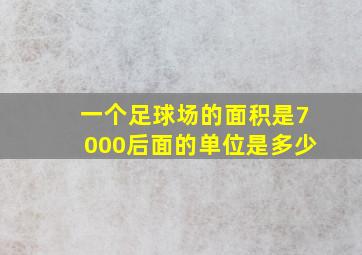 一个足球场的面积是7000后面的单位是多少